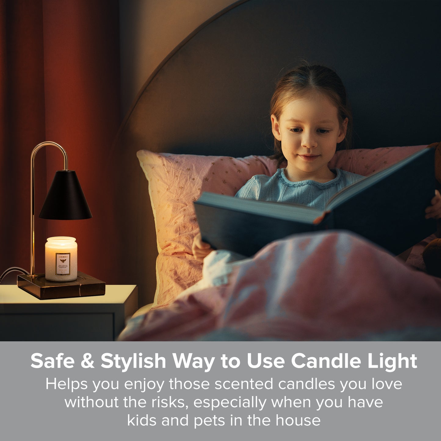Create Ambiance With Scent and Lighting I Candle Warmer Wax Melter Desk Table Lamp in Black