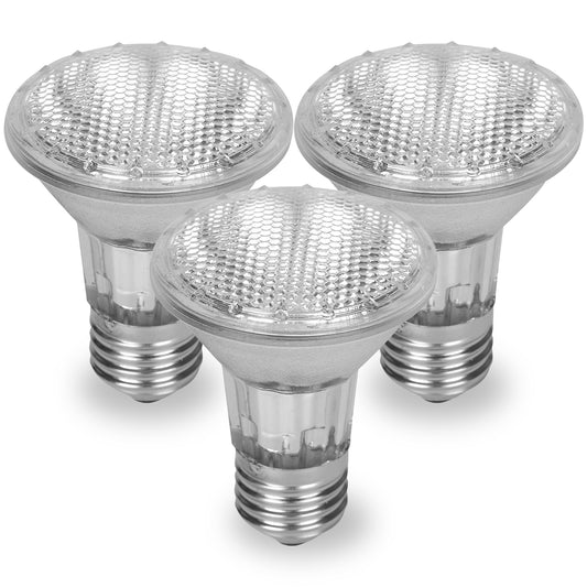 3-Pack / 6-Pack / 15-Pack Value PAR20 50W Halogen Light Bulbs – Dimmable 2700K Warm White, E26 Base for Recessed, Track, and Ceiling Lighting