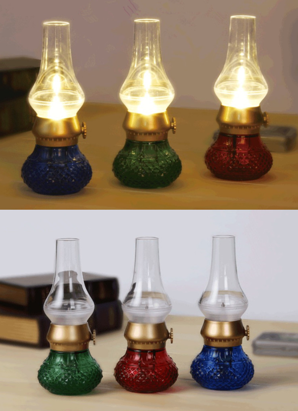 Portable Mini Kerosene Lantern Retro Oil Lamp Flameless Led Lamp