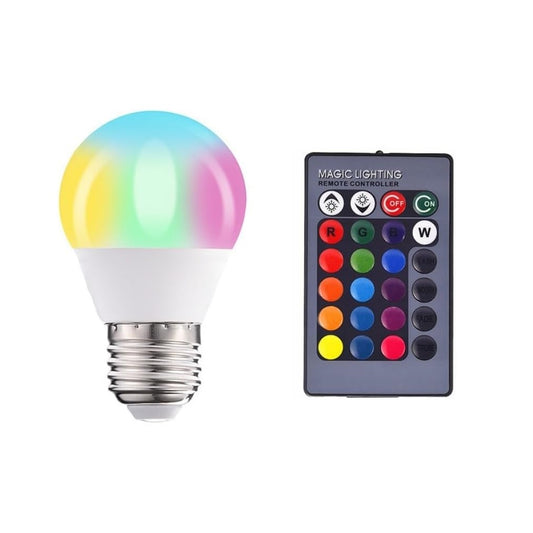 12V Color-Changing LED Bulb, 16 Colors, 3W, Remote, E26 Base – Accent Lighting, & Photography