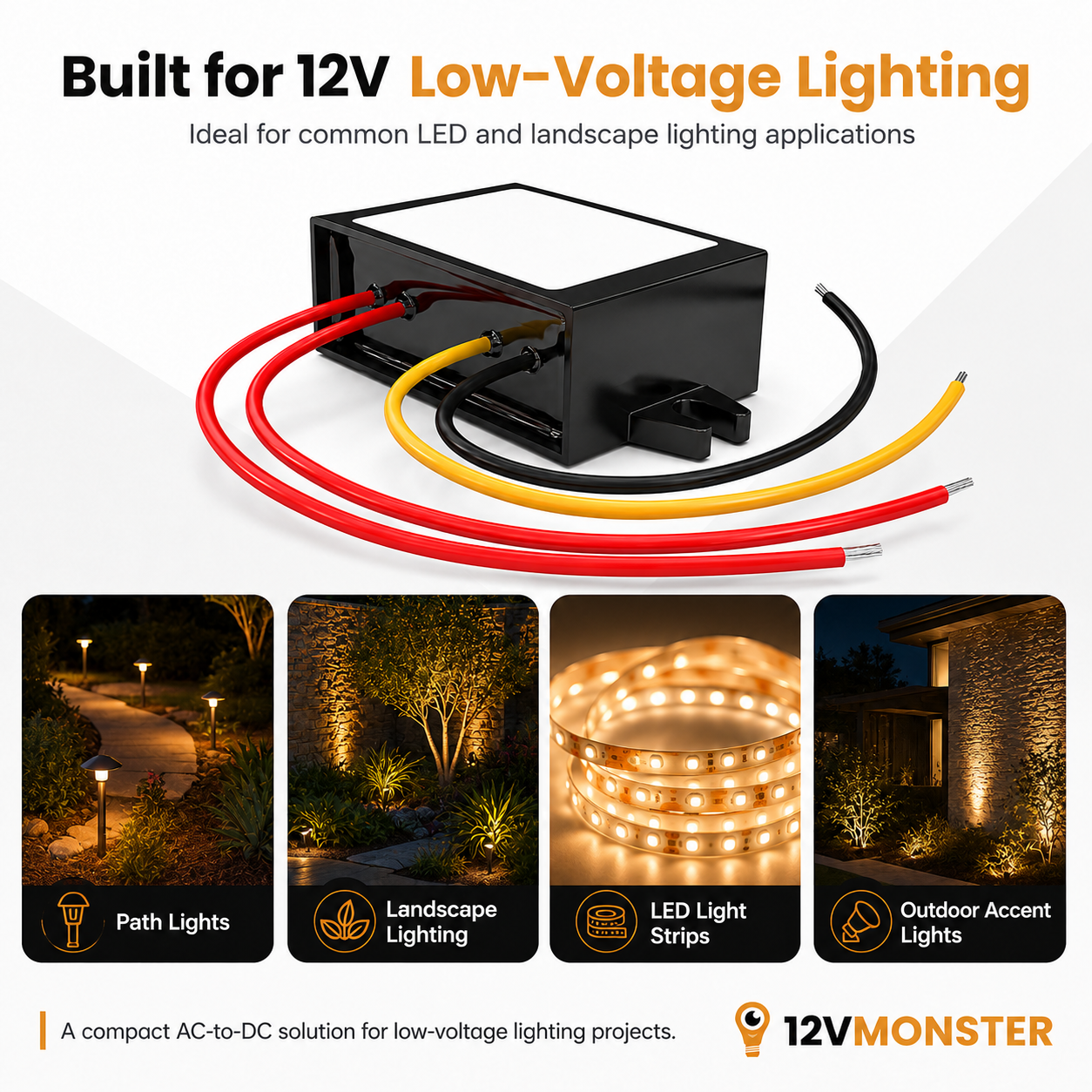 12 Volt LED Supply 5A Converter Outdoor Rectifier Waterproof 12V AC To DC Transformer