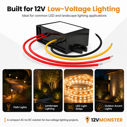 12 Volt LED Supply 5A Converter Outdoor Rectifier Waterproof 12V AC To DC Transformer