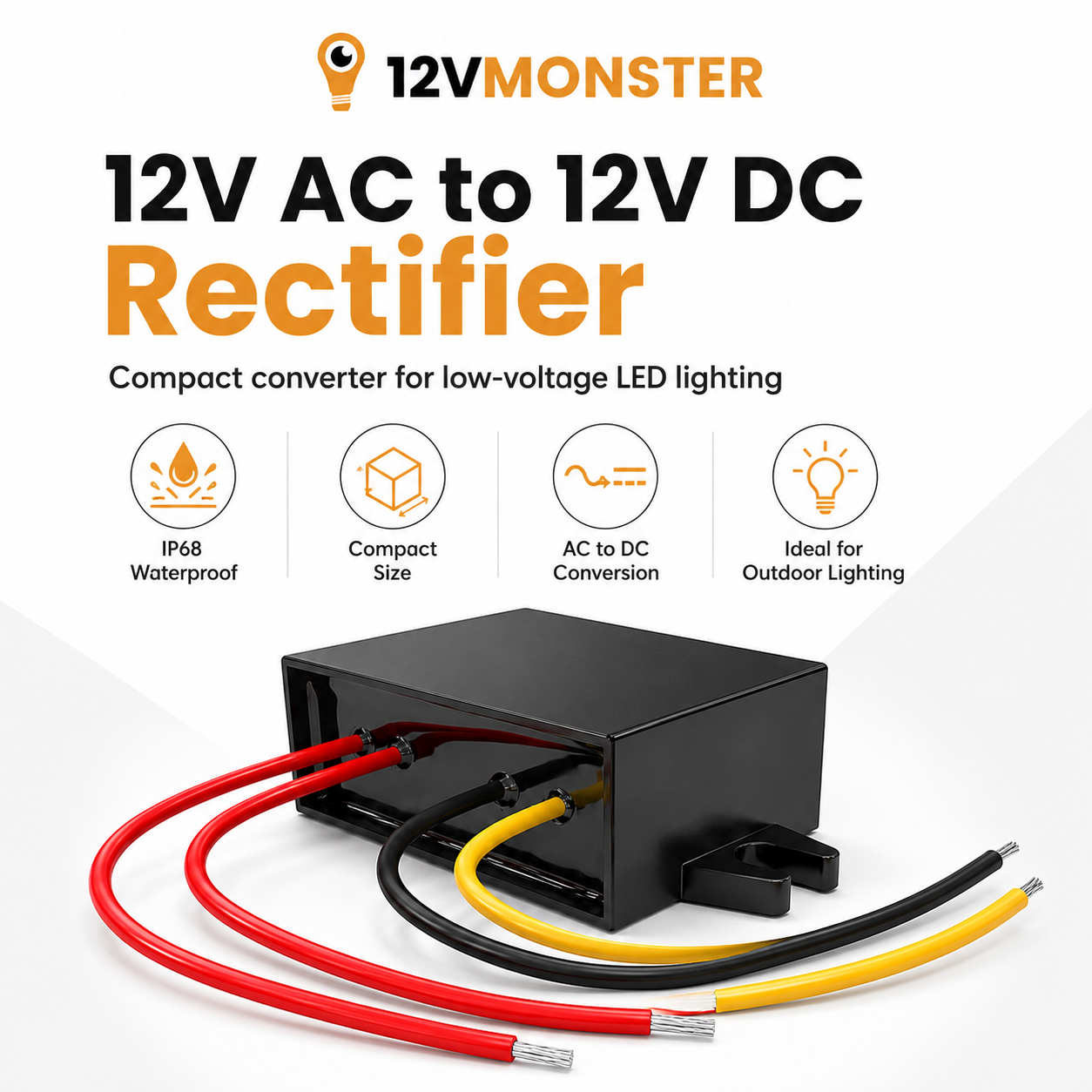 12 Volt LED Supply 5A Converter Outdoor Rectifier Waterproof 12V AC To DC Transformer