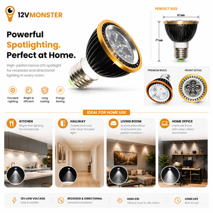 PAR20 World-Wide Voltage Black Low Energy Consumption Light Bulb Cool Warm