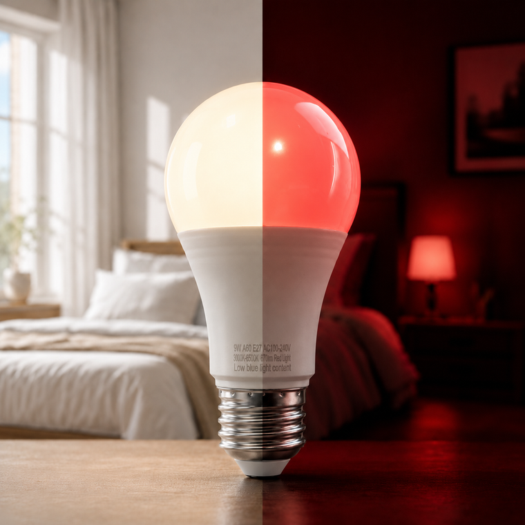 670nm Deep Red LED Bulb with 3 White Modes I Wind Down Sleep Lamp