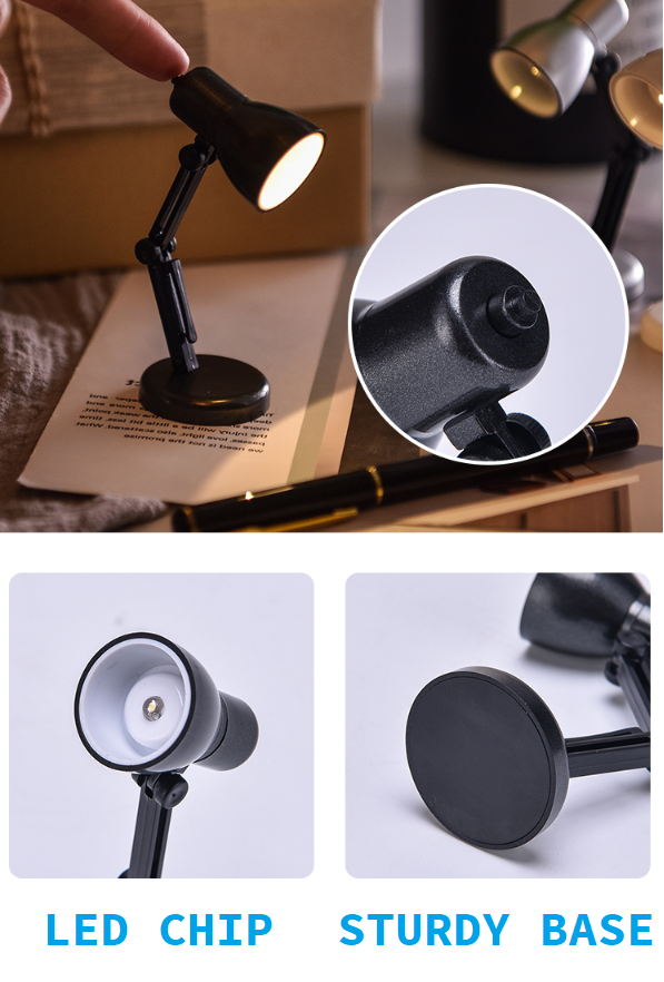 Tiny Miniature Desk Lamp | Cute Gift - Black