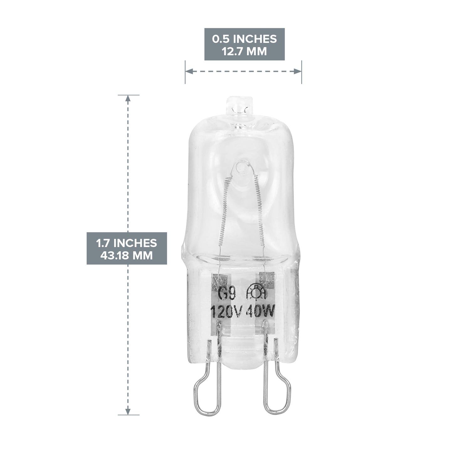 G9 Halogen Clear Housing Light Bulb 25W 40W 75W JCD 3416 Replacement I 10 Pack