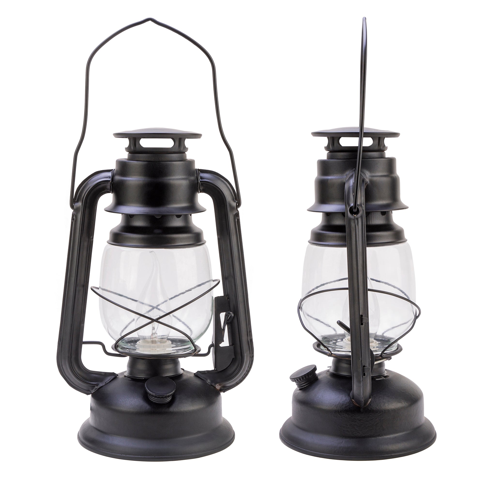 Electric Lantern Table Lamp  FLAT BLACK Electric Hurricane