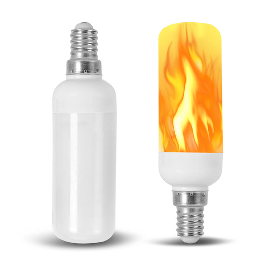 120V 240V Flame JDD Tubular Shape LED Fire Candle Light Bulb Flaming Flicker E12 E14