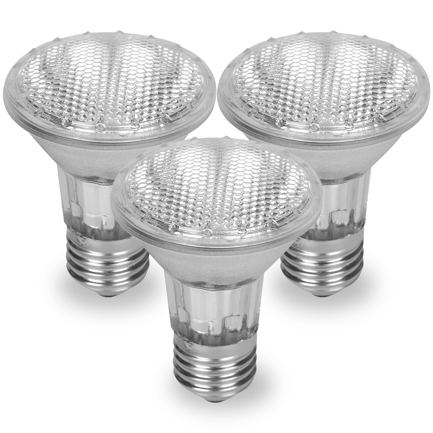 3-Pack / 6-Pack / 15-Pack Value PAR20 50W Halogen Light Bulbs – Dimmable 2700K Warm White, E26 Base for Recessed, Track, and Ceiling Lighting