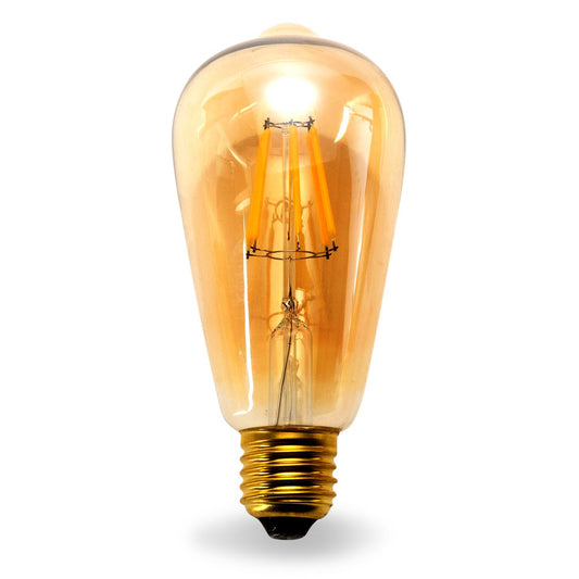 DC 12V 24V 36V 6W LED ST64 BRONZE AMBER Retro Filament Light Bulb