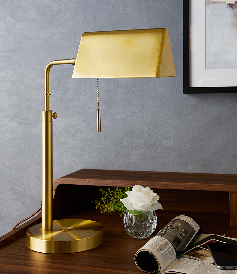 Full Gold King Midas Big Bankers Desk Table Lamp I Desktop Bed