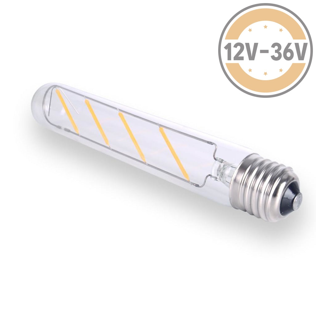 Smooth Long Glass Tube T30 Edison Light Bulb In Dc 12 Volt 24 Volt 36 12vmonster Lighting 9455