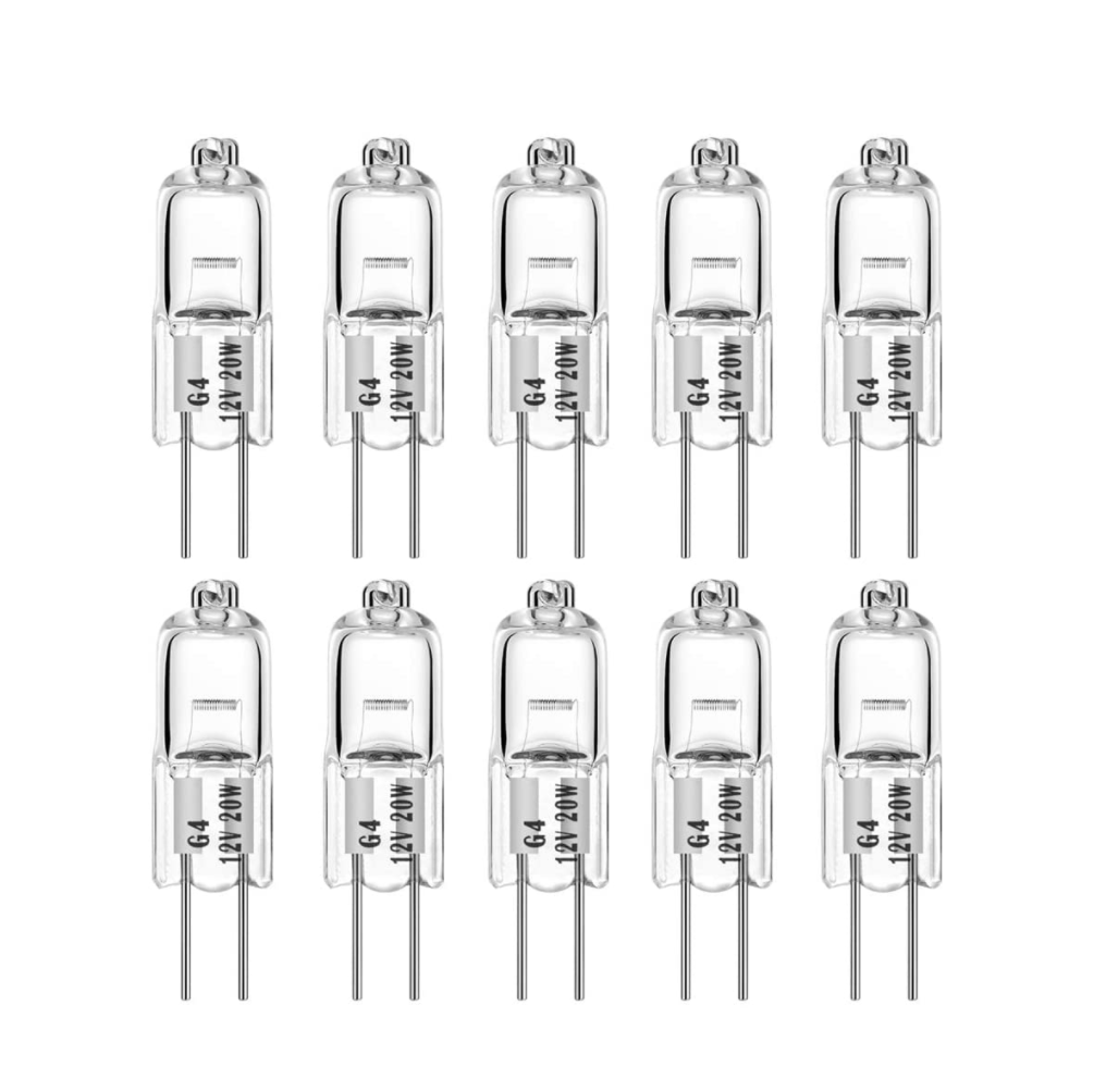 G4 20W AC/DC 12V Clear Halogen Light Bulb JC Spot Light Desk Lamp I 10 Pack