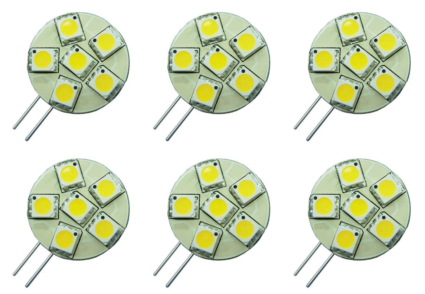 G4 JC 12V-24V 1.2W 6x 5050 cluster LED light bulb 2 pin lamp Landscape Lighting Side Pin