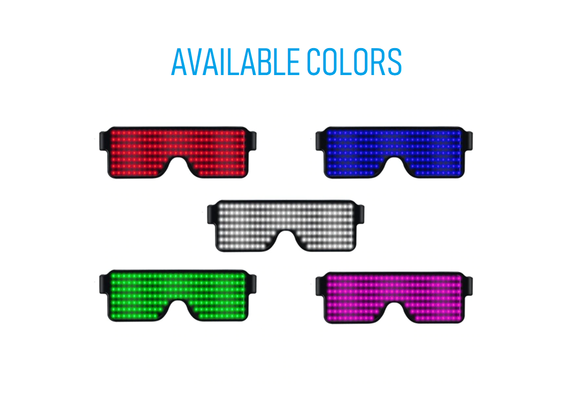 LED Bluetooth Glasses Magic Light Up Eyeglasses For Festivals Raves Party